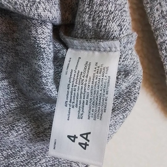 OshKosh Long Sleeve Knit Tee T-Shirt Size 4‎ in Heathered Gray w/ Red - Picture 9 of 10